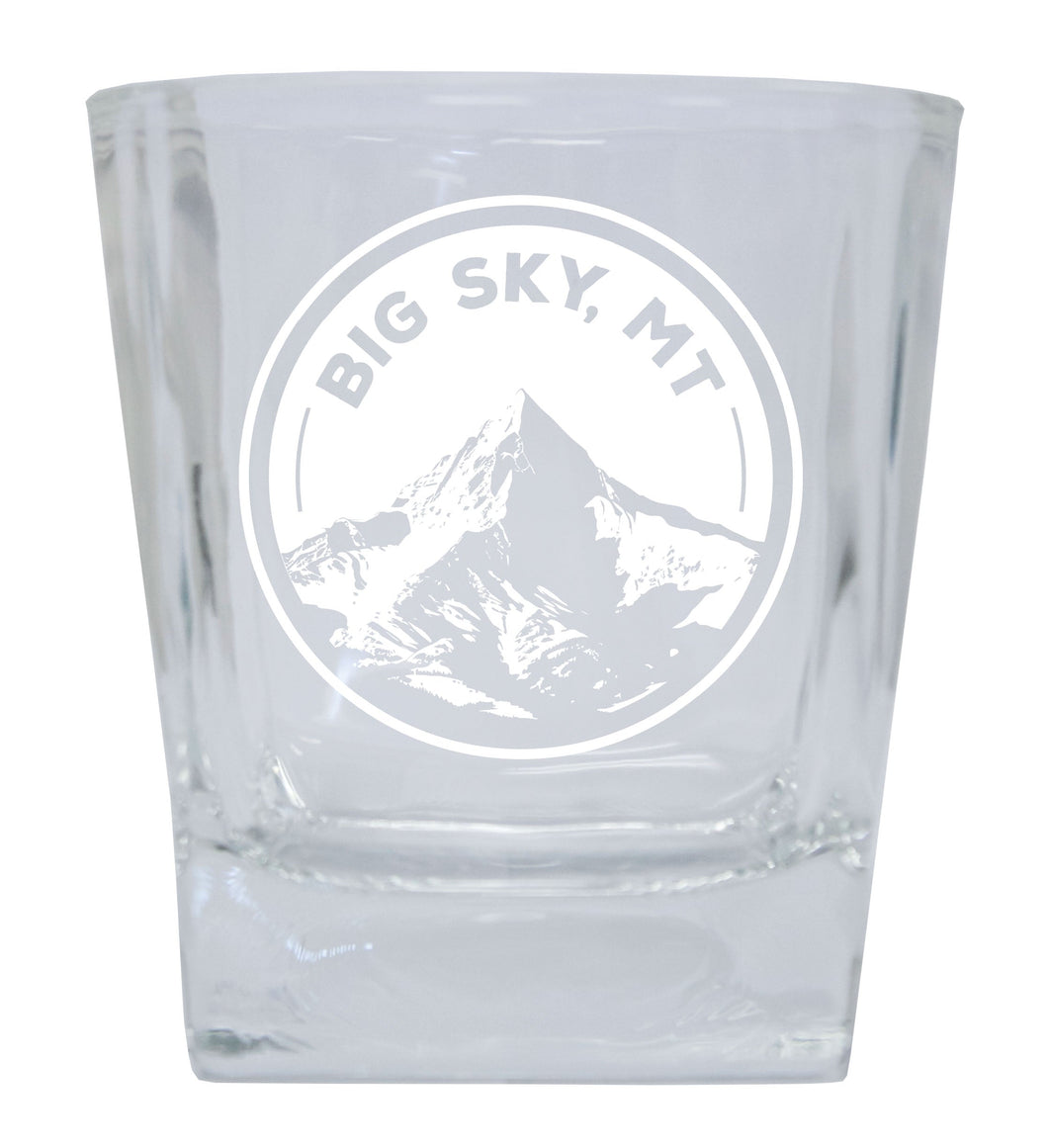 Big Sky Montana Souvenir 8oz Engraved Whiskey Glass Rocks Glass