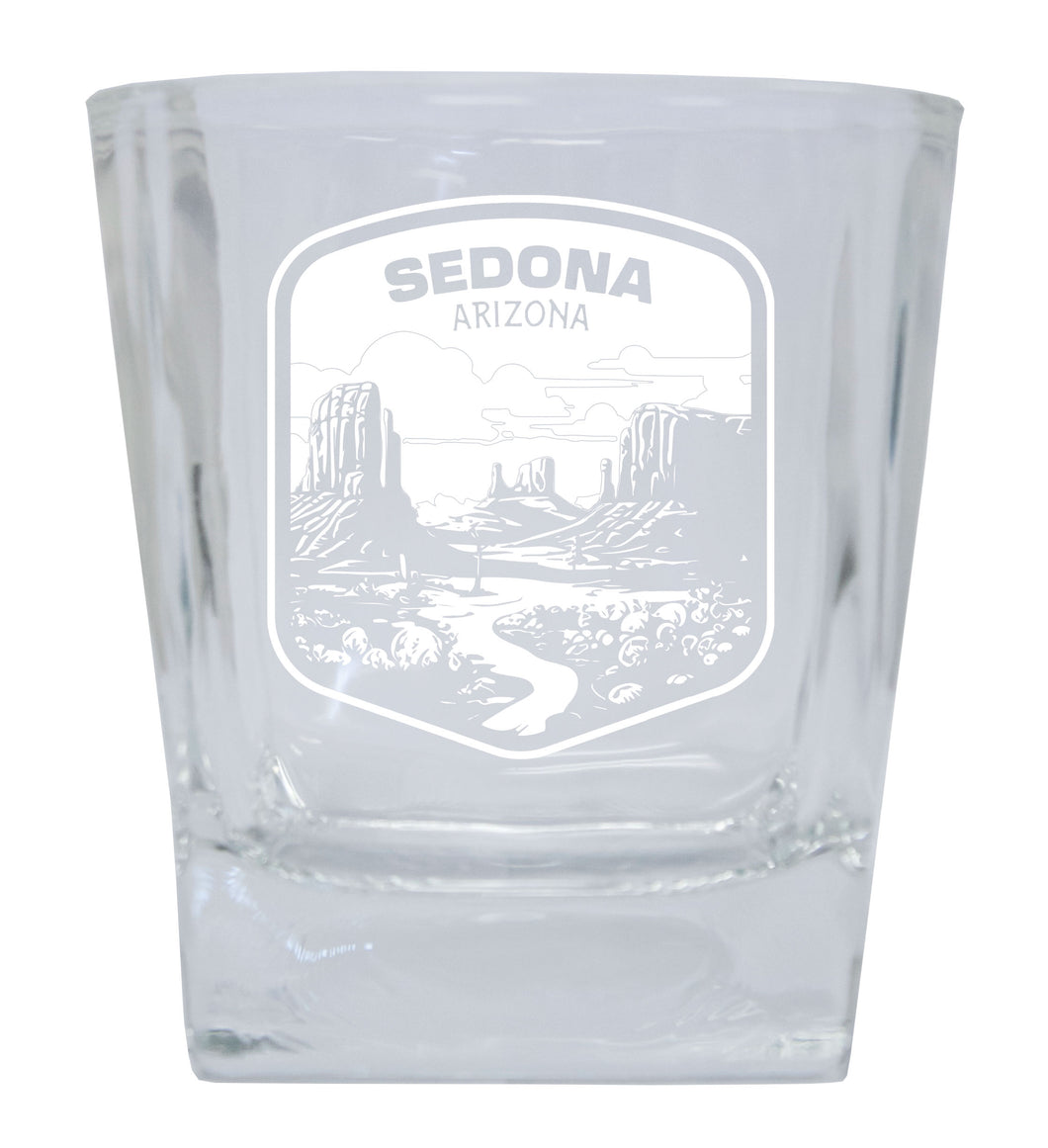 Sedona Arizona Souvenir 8oz Engraved Whiskey Glass Rocks Glass