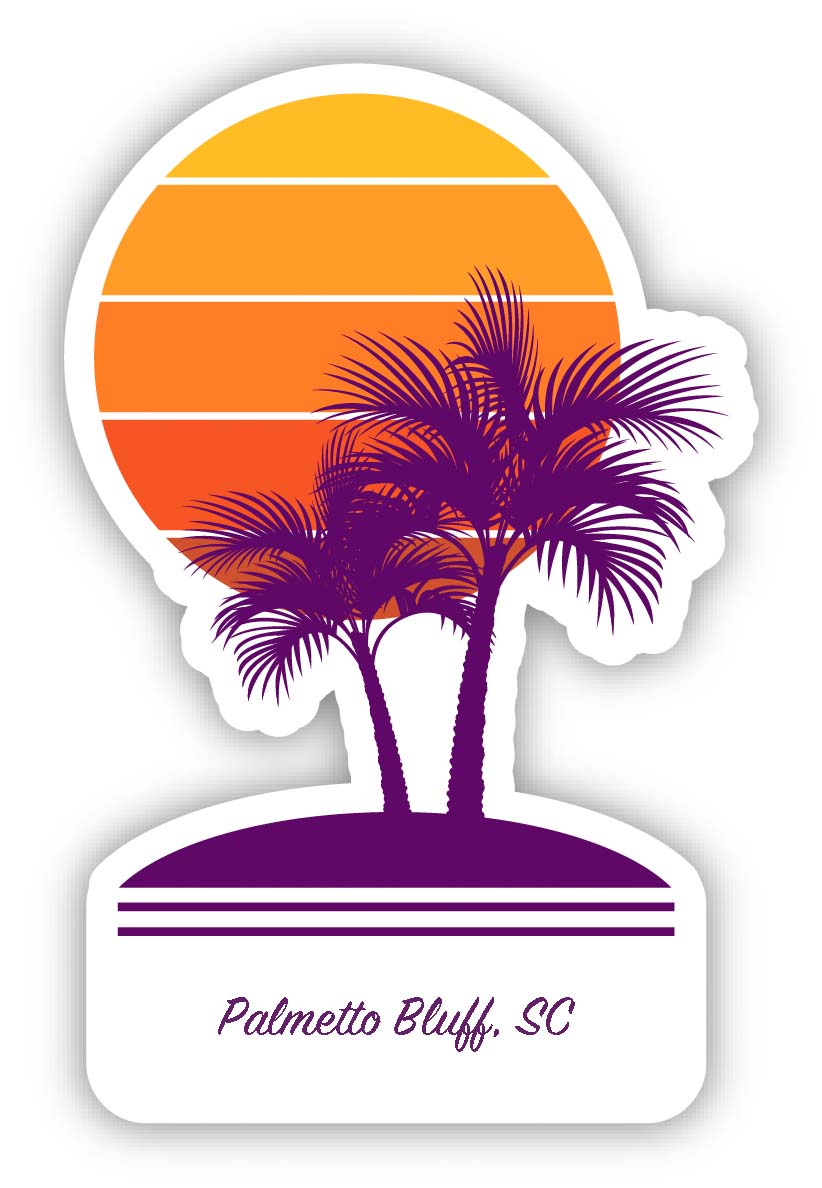 Palmetto Avenue Beach Florida Souvenir 4 Inch Vinyl Decal Sticker Palm design