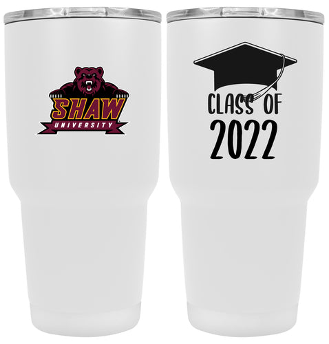 Shaw Univeristy Bears Graduation Insulated Stainless Steel Tumbler White