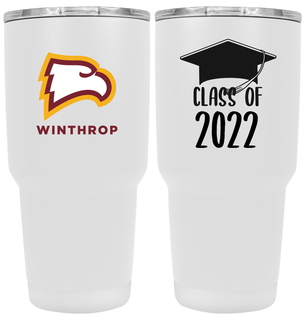 Winthrop Univeristy Graduation Insulated Stainless Steel Tumbler White