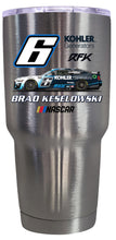 Load image into Gallery viewer, #6 Brad Keselowski Officially Licensed 24oz Stainless Steel Tumbler Car Design
