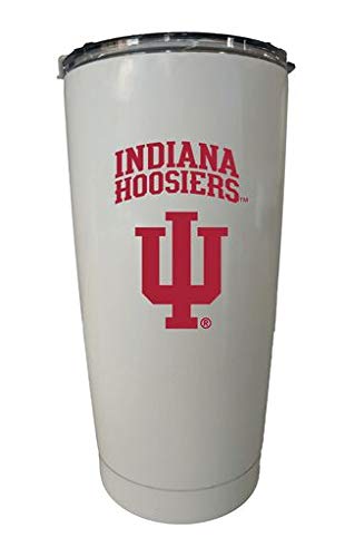 Indiana Hoosiers 16 oz White Insulated Stainless Steel Tumbler White.