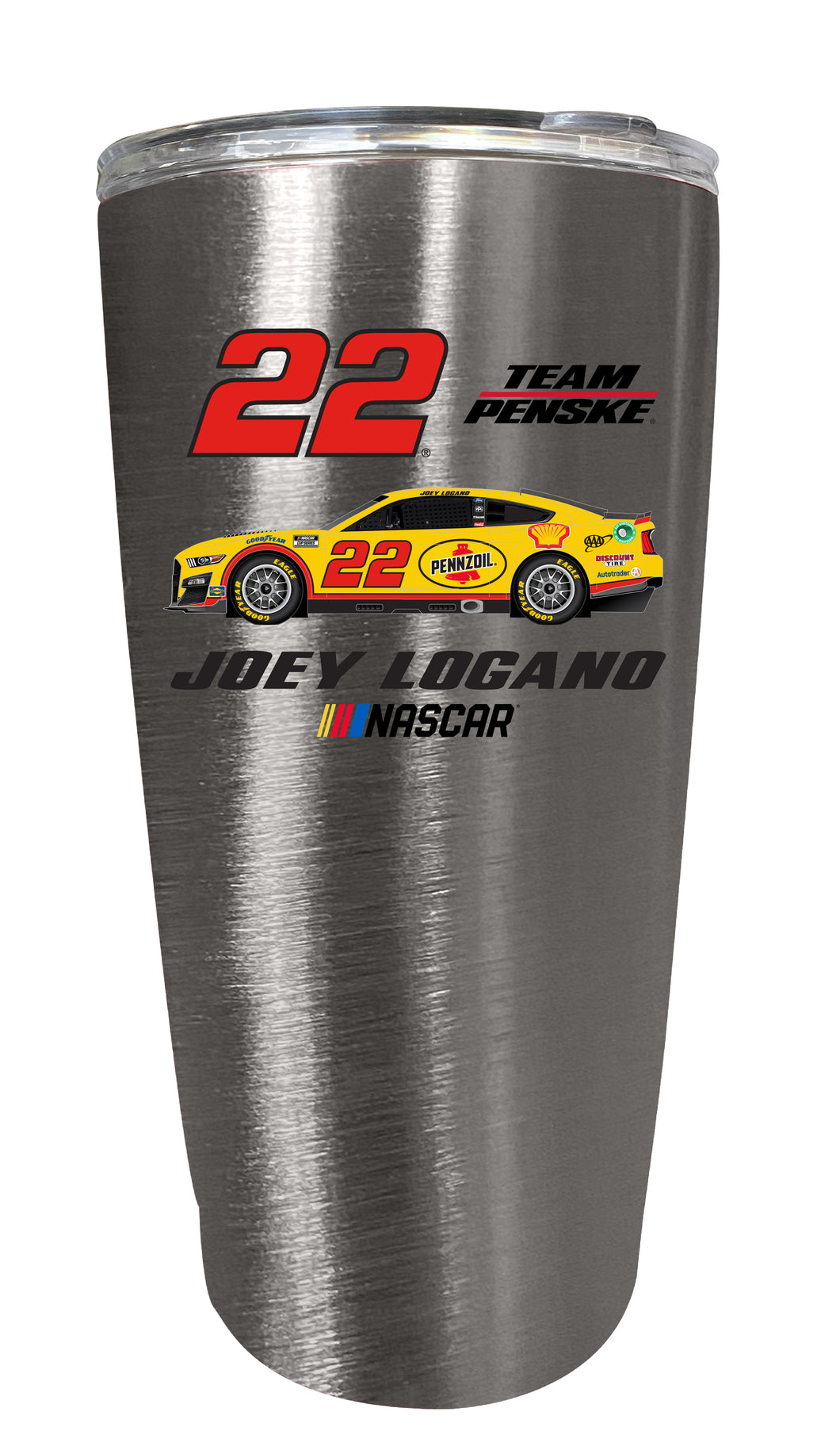 #22 Joey Logano Officially Licensed 16oz Stainless Steel Tumbler Car Design