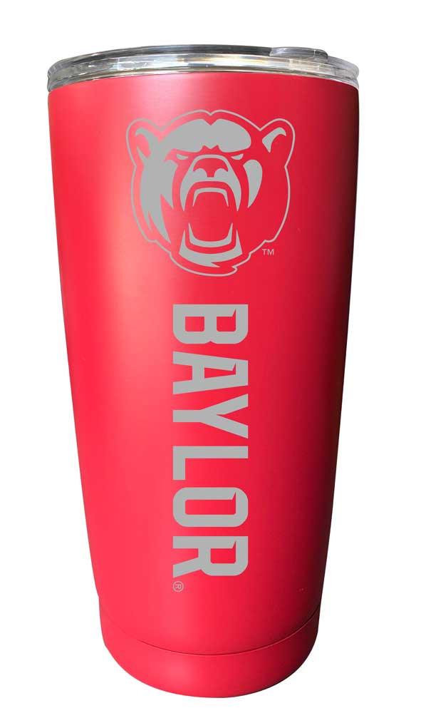 Baylor Bears NCAA Laser-Engraved Tumbler - 16oz Stainless Steel Insulated Mug Choose Your Color
