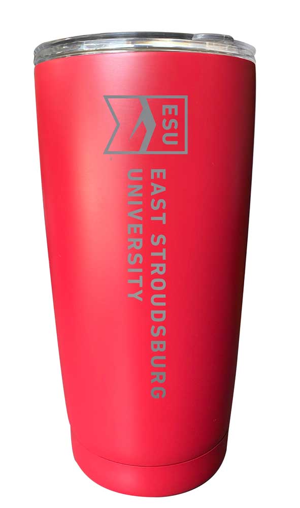 East Stroudsburg University NCAA Laser-Engraved Tumbler - 16oz Stainless Steel Insulated Mug Choose Your Color