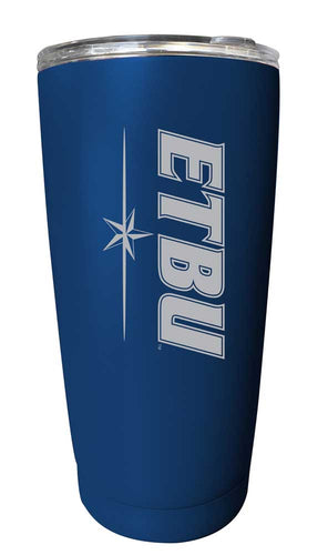 East Texas Baptist University NCAA Laser-Engraved Tumbler - 16oz Stainless Steel Insulated Mug Choose Your Color