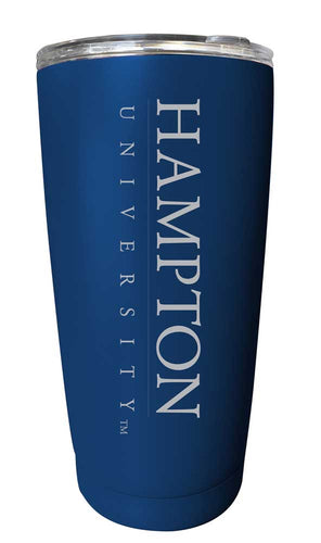 Hampton University NCAA Laser-Engraved Tumbler - 16oz Stainless Steel Insulated Mug Choose Your Color