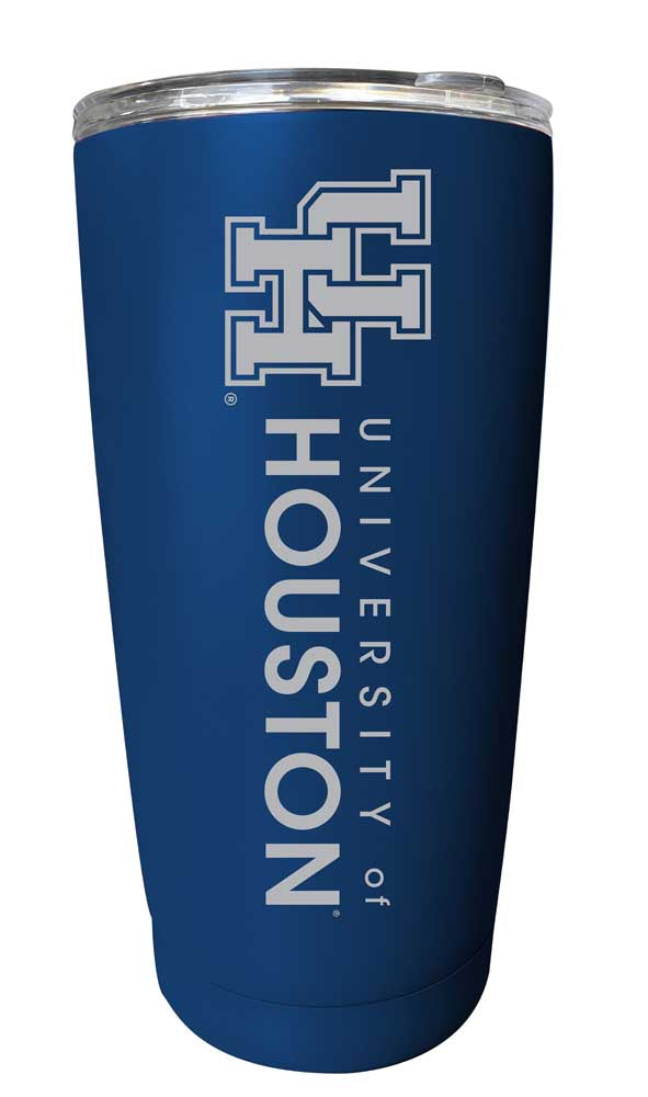 University of Houston NCAA Laser-Engraved Tumbler - 16oz Stainless Steel Insulated Mug Choose Your Color