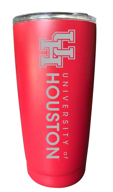 University of Houston NCAA Laser-Engraved Tumbler - 16oz Stainless Steel Insulated Mug Choose Your Color