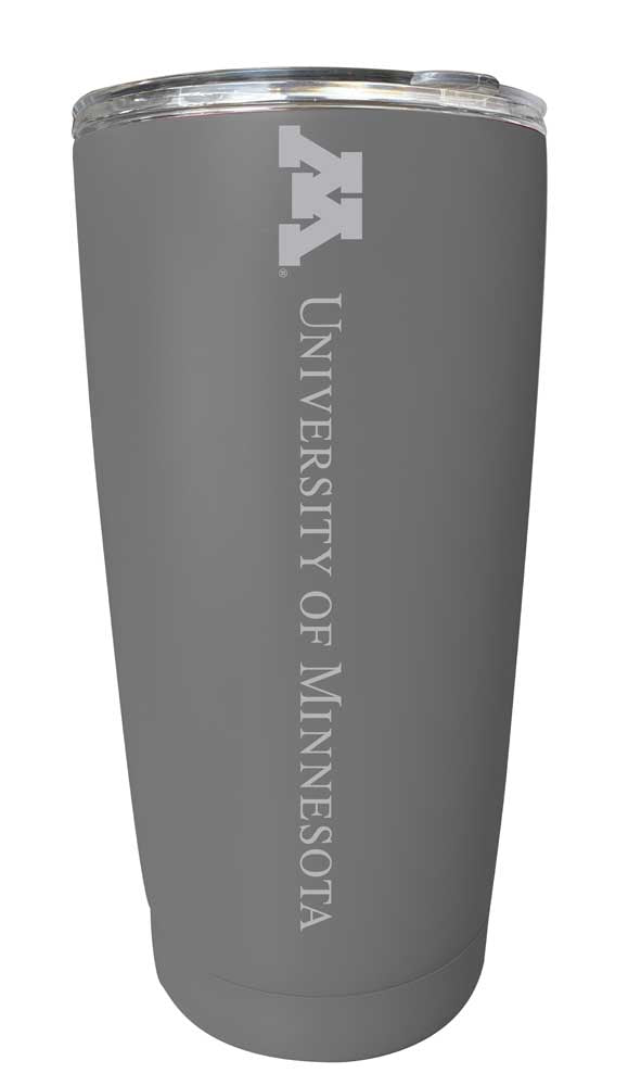 Minnesota Gophers Etched 16 oz Stainless Steel Tumbler (Gray)