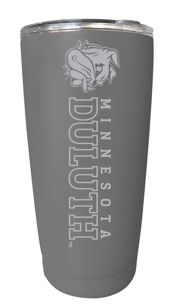 Minnesota Duluth Bulldogs Etched 16 oz Stainless Steel Tumbler (Gray)