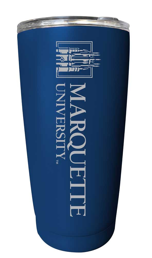 Marquette Golden Eagles NCAA Laser-Engraved Tumbler - 16oz Stainless Steel Insulated Mug Choose Your Color