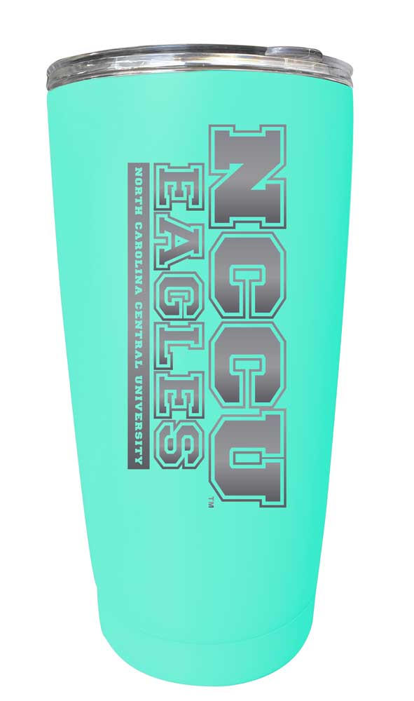 North Carolina Central Eagles NCAA Laser-Engraved Tumbler - 16oz Stainless Steel Insulated Mug Choose Your Color