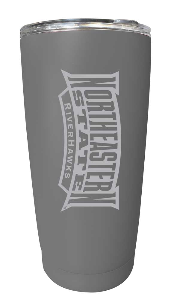 Northeastern State University Riverhawks NCAA Laser-Engraved Tumbler - 16oz Stainless Steel Insulated Mug