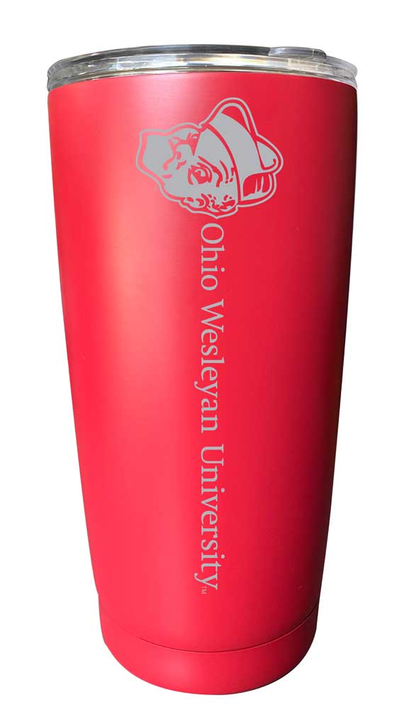 Ohio Wesleyan University NCAA Laser-Engraved Tumbler - 16oz Stainless Steel Insulated Mug Choose Your Color