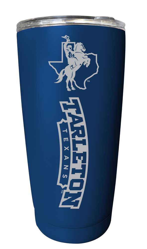 Tarleton State University NCAA Laser-Engraved Tumbler - 16oz Stainless Steel Insulated Mug Choose Your Color