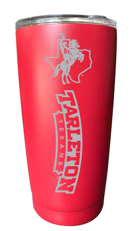 Tarleton State University NCAA Laser-Engraved Tumbler - 16oz Stainless Steel Insulated Mug Choose Your Color