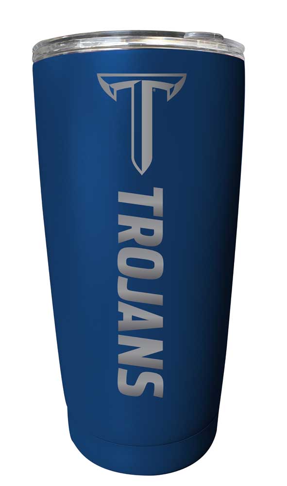 Troy University NCAA Laser-Engraved Tumbler - 16oz Stainless Steel Insulated Mug Choose Your Color