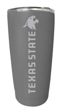 Load image into Gallery viewer, Texas State Bobcats Etched 16 oz Stainless Steel Tumbler (Gray)

