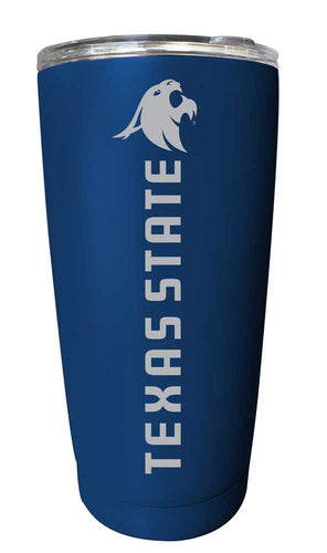 Texas State Bobcats NCAA Laser-Engraved Tumbler - 16oz Stainless Steel Insulated Mug Choose Your Color