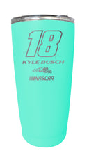 Load image into Gallery viewer, Kyle Busch #18 NASCAR Cup Series Etched 16 oz Stainless Steel Tumbler
