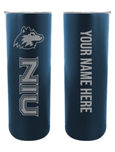 Load image into Gallery viewer, Northern Illinois Huskies Etched Custom NCAA Skinny Tumbler - 20oz Personalized Stainless Steel Insulated Mug
