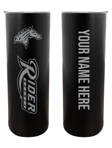 Rider University Broncos  Etched Custom NCAA Skinny Tumbler - 20oz Personalized Stainless Steel Insulated Mug