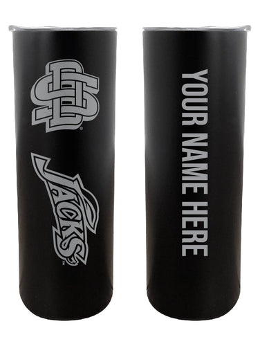 South Dakota State Jackrabbits Etched Custom NCAA Skinny Tumbler - 20oz Personalized Stainless Steel Insulated Mug