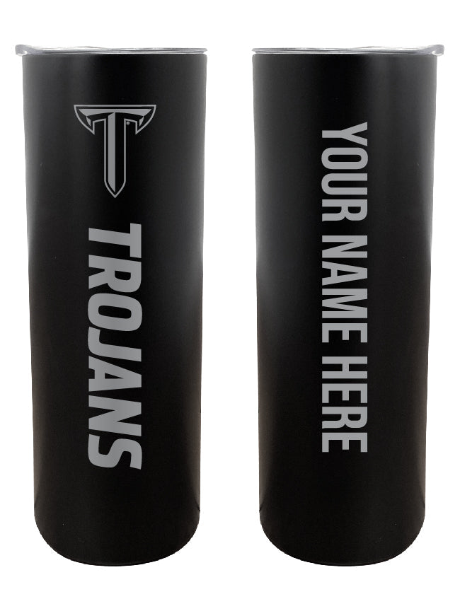 Troy University Etched Custom NCAA Skinny Tumbler - 20oz Personalized Stainless Steel Insulated Mug