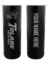 Load image into Gallery viewer, Tulane University Green Wave 20 oz Customizable Insulated Stainless Steel Skinny Tumbler
