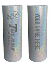 Load image into Gallery viewer, Tulane University Green Wave 20 oz Customizable Insulated Stainless Steel Skinny Tumbler
