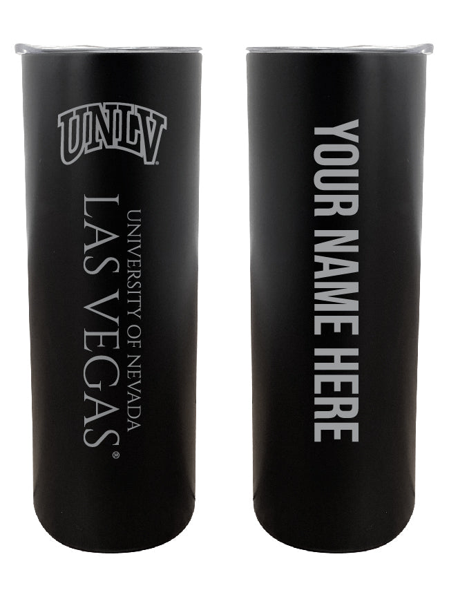 UNLV Rebels Etched Custom NCAA Skinny Tumbler - 20oz Personalized Stainless Steel Insulated Mug