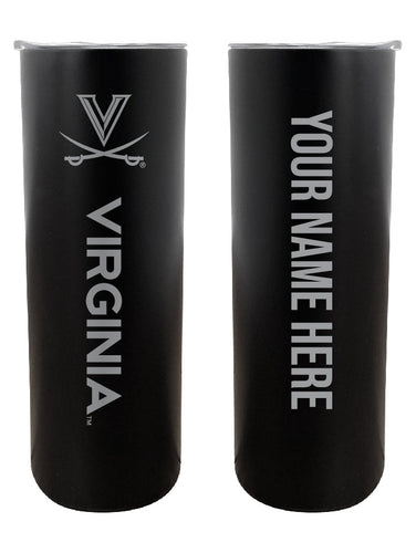 Virginia Cavaliers Etched Custom NCAA Skinny Tumbler - 20oz Personalized Stainless Steel Insulated Mug