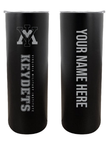 VMI Keydets Etched Custom NCAA Skinny Tumbler - 20oz Personalized Stainless Steel Insulated Mug