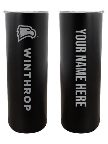 Winthrop University Etched Custom NCAA Skinny Tumbler - 20oz Personalized Stainless Steel Insulated Mug