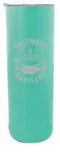 Load image into Gallery viewer, Baltimore Maryland A Souvenir 20 oz Engraved Insulated  Skinny Tumbler
