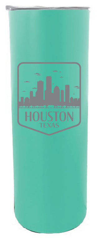 Houston Texas Souvenir 20 oz Engraved Insulated Stainless Steel Skinny Tumbler