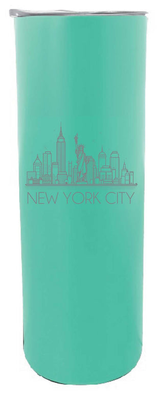 New York City Souvenir 20 oz Engraved Insulated  Skinny Tumbler  Glitter