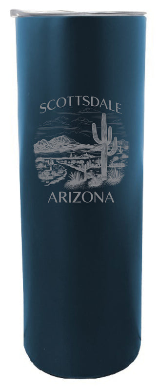 Scottsdale Arizona Souvenir 20 oz Engraved Insulated Stainless Steel Skinny Tumbler