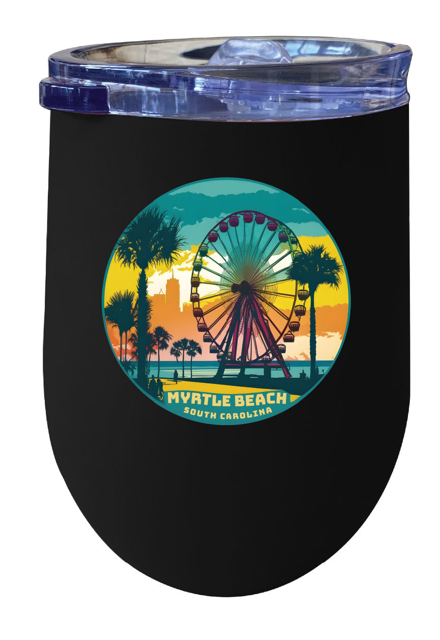 Myrtle Beach South Carolina Souvenir 12 oz Insulated Wine Stainless Steel Tumbler