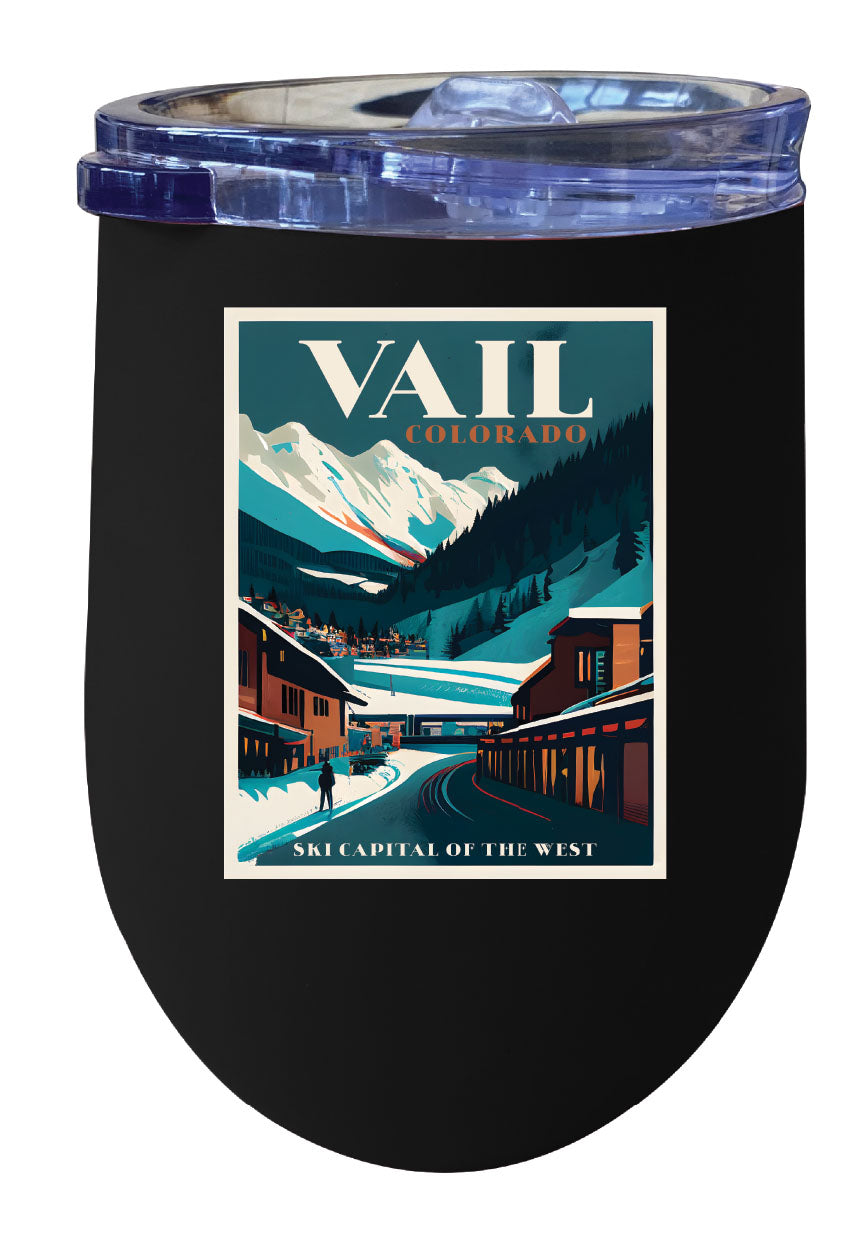 Vail Colorado Souvenir 12 oz Insulated Wine Stainless Steel Tumbler
