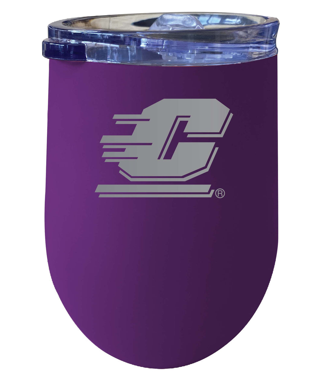 Central Michigan University 12 oz Etched Insulated Wine Stainless Steel Tumbler Purple