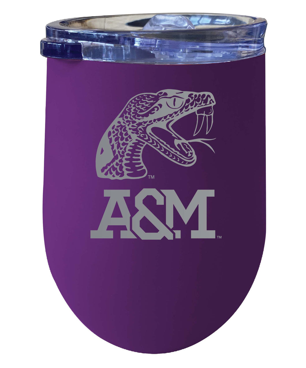 Florida A&M Rattlers 12 oz Etched Insulated Wine Stainless Steel Tumbler Purple