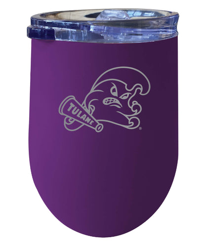 Tulane University Green Wave NCAA Laser-Etched Wine Tumbler - 12oz  Stainless Steel Insulated Cup