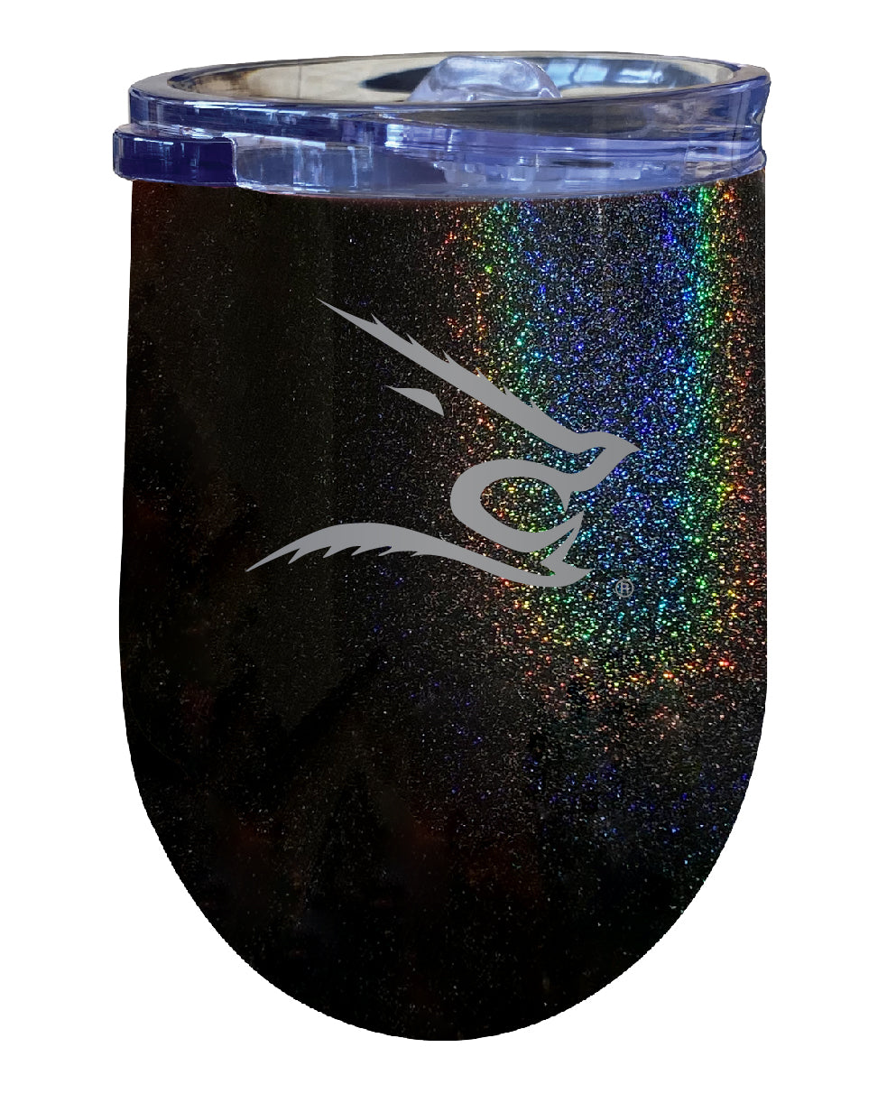 Texas A&M Kingsville Javelinas 12 oz Laser Etched Insulated Wine Stainless Steel Tumbler Rainbow Glitter Black