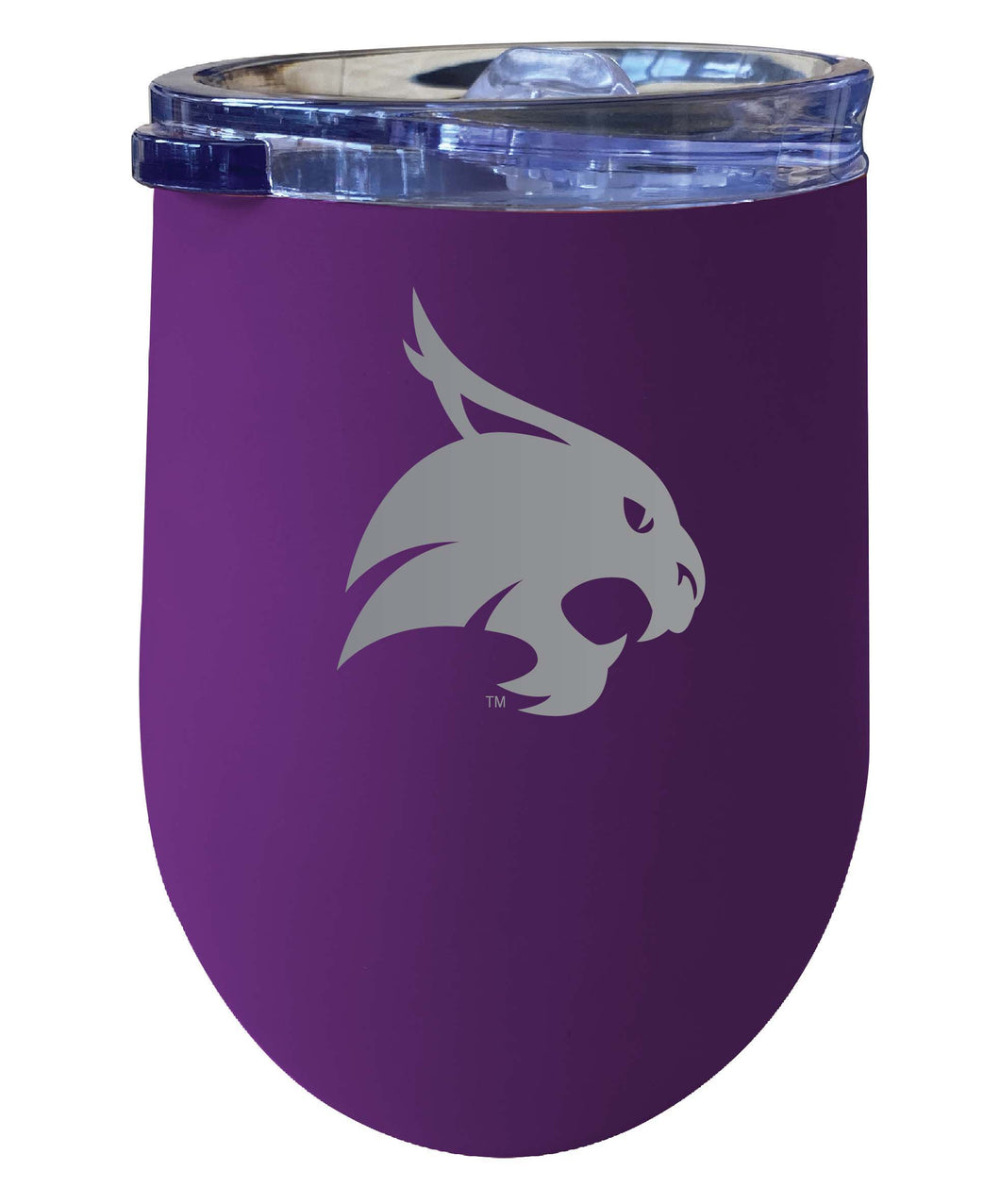 Texas State Bobcats 12 oz Etched Insulated Wine Stainless Steel Tumbler Purple