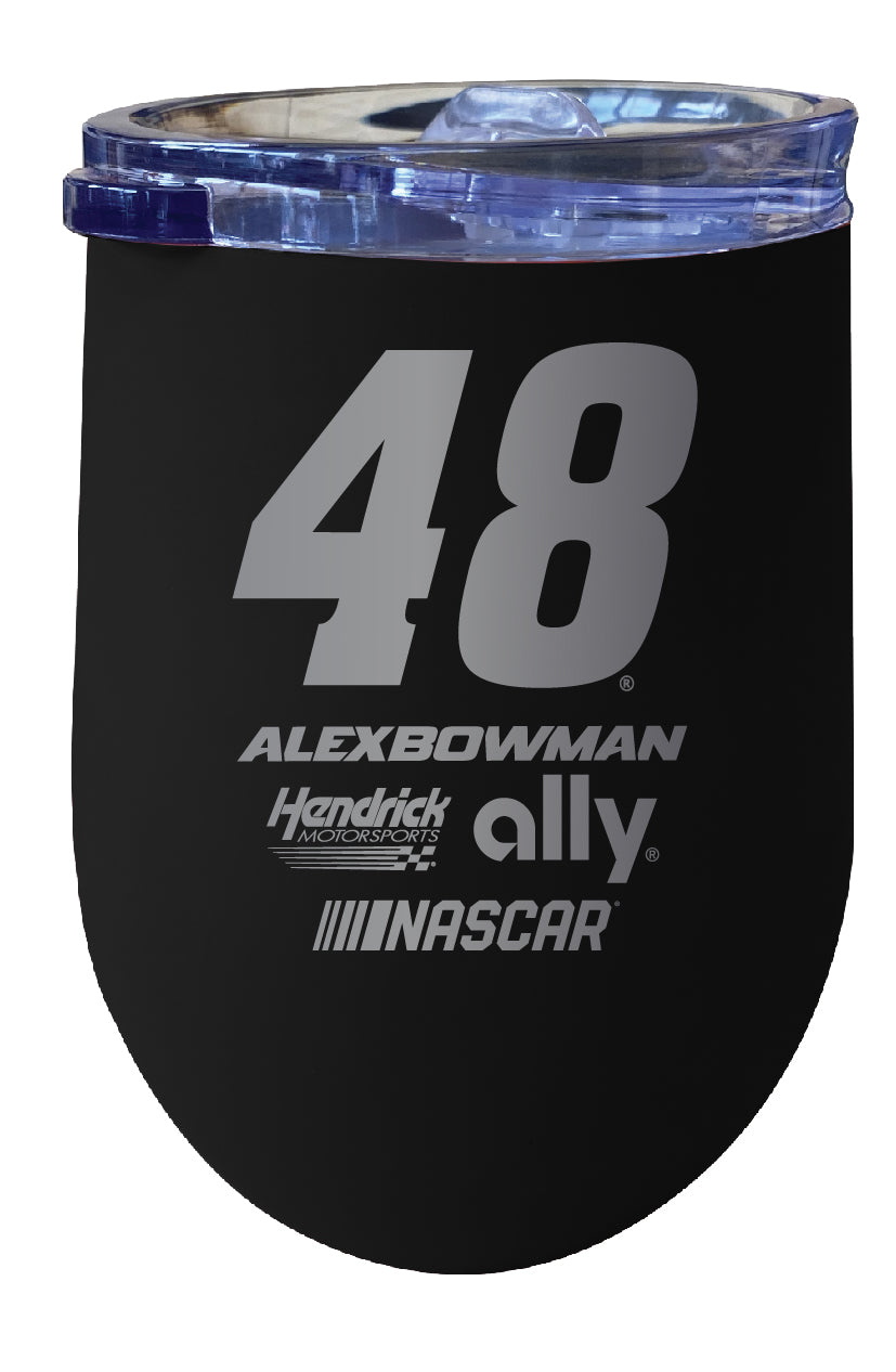 Alex Bowman NASCAR #48 12 oz Etched Insulated Stainless Steel Wine Tumbler