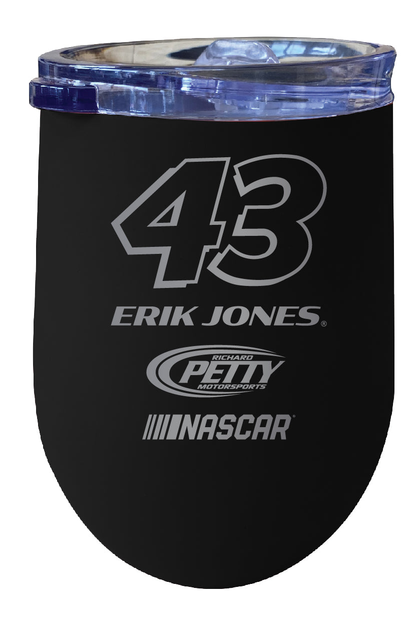 Erik Jones NASCAR #43 12 oz Etched Insulated Wine Tumbler