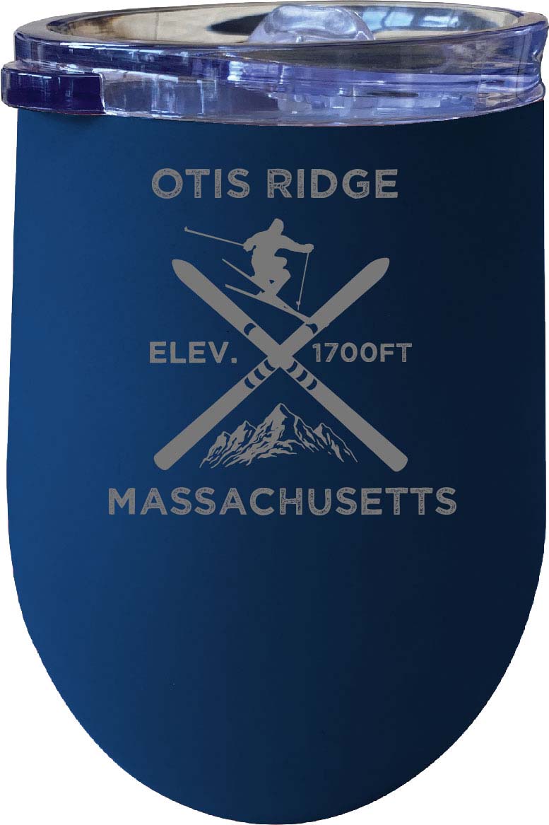 Otis Ridge Massachusetts Ski Souvenir 12 oz Laser Etched Insulated Wine Stainless Steel Tumbler